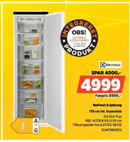 Power Electrolux 178 cm int. fryseskab EUN7NE18SX tilbud