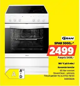 Power GRAM Keramisk komfur KE61060N tilbud