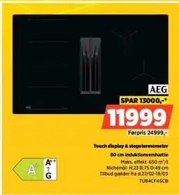 Power AEG 80 cm induktionsemhætte TU84CF4SCB tilbud