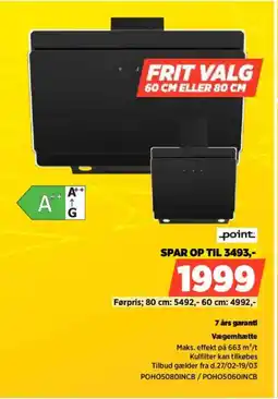 Power Point Vægemhætte POH05080INCB/POH05060INCB tilbud