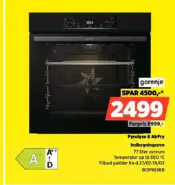 Power Gorenje Indbygningsovn BOP9636B tilbud