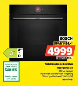 Power BOSCH Indbygningsovn HBG7741B1 tilbud
