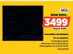 Power AEG 60 cm induktion T1641GOSFB tilbud