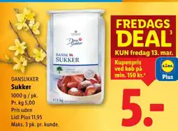 Lidl DANSUKKER Sukker tilbud