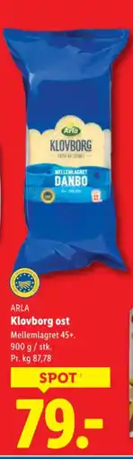 Lidl ARLA Klovborg ost tilbud