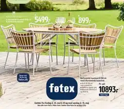 Føtex Kerteminde havebord Ø 150 cm med 6 Kerteminde havestole tilbud