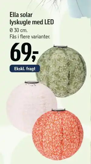 Ella solar lyskugle med LED