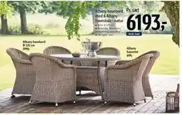Føtex Albany havebord med 6 Albany havestole - natur tilbud