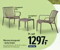Føtex Messina loungesæt - dusty brown tilbud