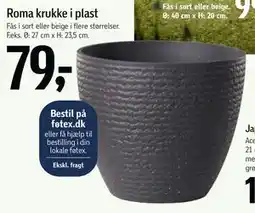 Føtex Roma krukke i plast tilbud