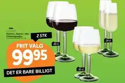 Din Isenkræmmer Hvidvin-, Rødvin,- eller Champagneglas tilbud