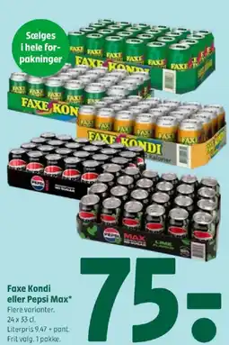 Coop 365 Faxe Kondi eller Pepsi Max tilbud
