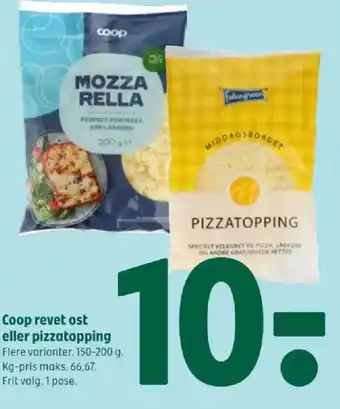 Coop revet ost eller pizzatopping