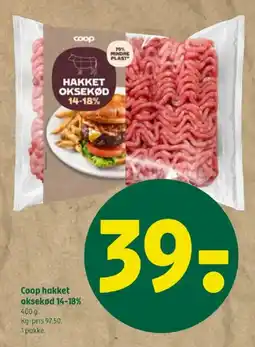 Coop 365 Coop hakket oksekød 14-18% tilbud