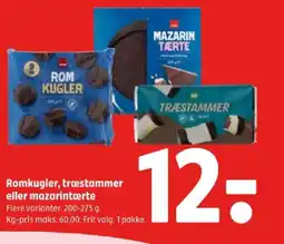Coop 365 Romkugler, træstammer eller mazarintærte tilbud