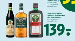 Coop 365 Fernet-Branca Bitter, Tullamore Dew Whiskey eller Jägermeister tilbud