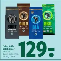 Coop 365 Cirkel Kaffe hele bønner tilbud