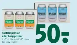 Coop 365 To Øl Implosion eller Easy pilsner tilbud