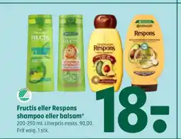 Coop 365 Fructis eller Respons shampoo eller balsam tilbud