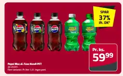 Fleggaard Pepsi Max el. Faxe Kondi PET tilbud