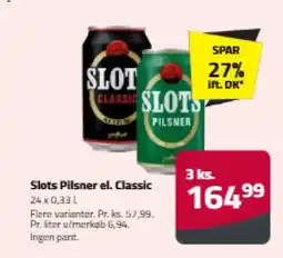 Fleggaard Slots Pilsner el. Classic tilbud