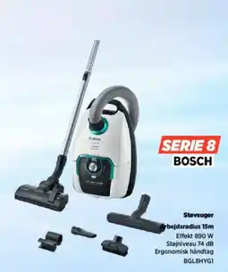 Power SERIE 8 BOSCH Støvsuger Arbejdsradius 15m tilbud
