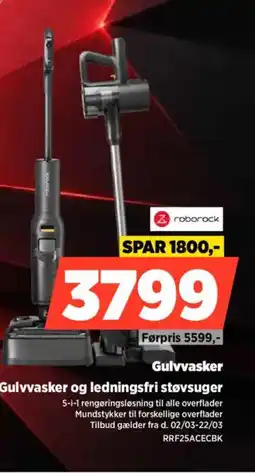 Power Roborock gulvvasker og ledningsfri støvsuger tilbud