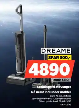 Power Dreame ledningsfri støvsuger nå nemt ind under møbler tilbud