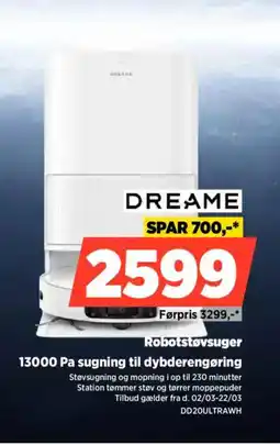 Power DREAME Robotstøvsuger 13000 Pa sugning til dybderengøring Støvsugning tilbud