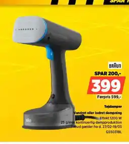 Power BRAUN Tøjdamper Vandret eller lodret dampning tilbud