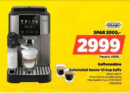 Power Delonghi kaffemaskine automatisk bønne-til-kop kaffe tilbud