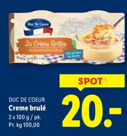 Lidl DUC DE COEUR Creme brulé tilbud