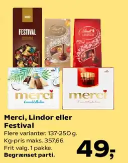 SuperBrugsen Merci, Lindor eller Festival tilbud