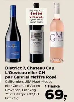 SuperBrugsen District 7, Château Cap L'Ousteau eller GM (Gabriel Meffre) Rosé tilbud