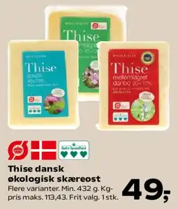 SuperBrugsen Thise dansk økologisk skæreost tilbud