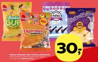 Malaco slikposer eller Cloetta påskeskum
