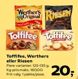 Kvickly Toffifee, Werther's eller Riesen tilbud