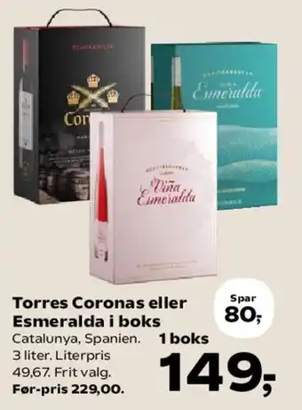 Kvickly Torres Coronas eller Esmeralda i boks tilbud