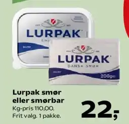 Kvickly Lurpak smør eller smørbar tilbud