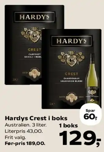 Kvickly Hardys Crest i boks tilbud