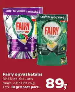 Kvickly Fairy opvasketabs tilbud