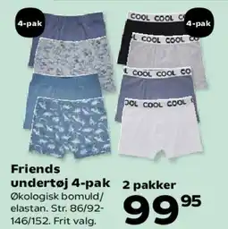 Kvickly Friends undertøj 4-pak tilbud