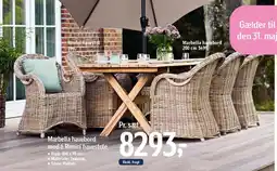 Føtex Marbella havebord med 6 Rimini havestole tilbud
