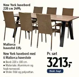 Føtex New York havebord med 6 Mallorca havestole tilbud