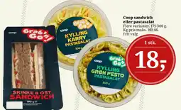 Dagli'Brugsen Coop sandwich eller pastasalat tilbud