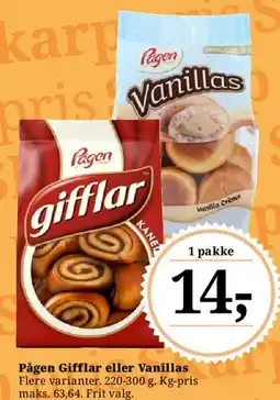 Dagli'Brugsen Pågen Gifflar eller Vanillas tilbud