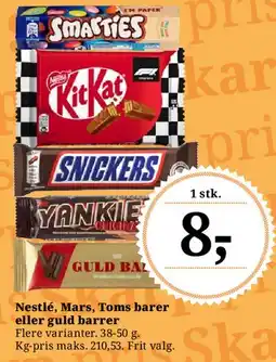 Dagli'Brugsen Nestlé, Mars, Toms barer eller guld barer tilbud