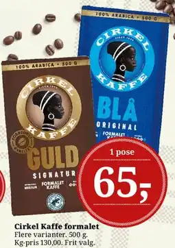 Dagli'Brugsen Cirkel Kaffe formalet tilbud