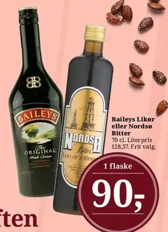 Baileys Likør eller Nordsø Bitter