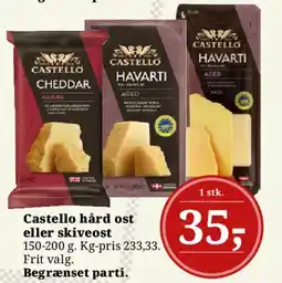 Dagli'Brugsen Castello hård ost eller skiveost tilbud